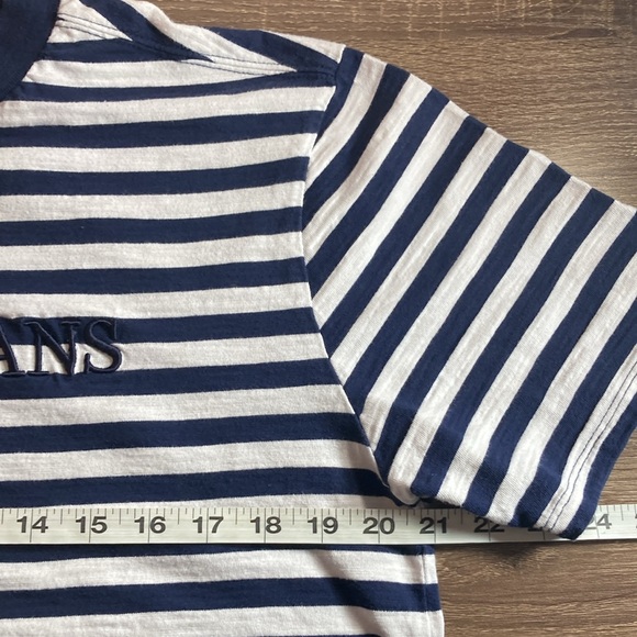 EUC Guess Jeans Shirt Mens  Asap Rocky Blue White Stripe USA Navy Hip Hop Small - Picture 5 of 8